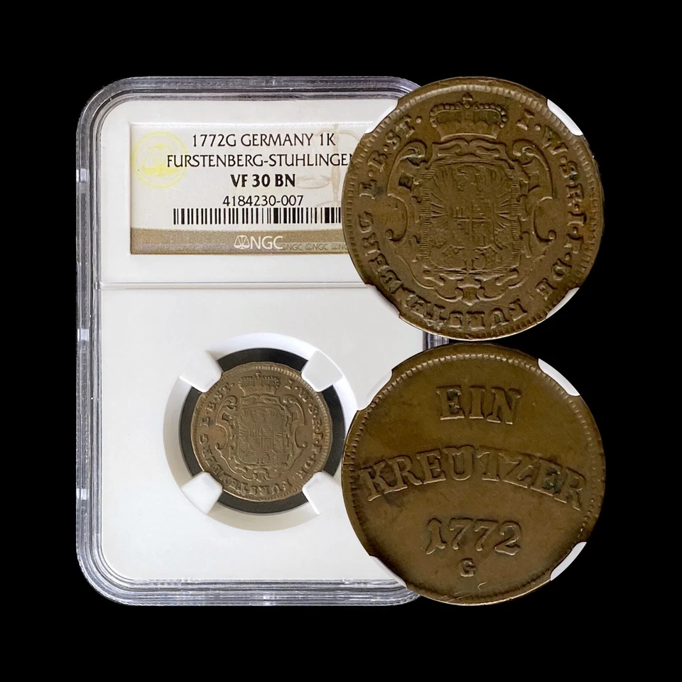 GERMANY. 1772, 1 Kreuzer, G - NGC VF30 - Top Pop 🥇 Furstenberg-Stuhlingen - Image 1 of 4