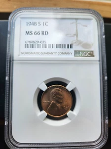 1948 S LINCOLN WHEAT CENT PENNY MS66 RD NGC - Picture 1 of 4