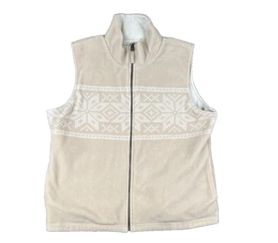 Lauren Ralph Lauren 背心女式大奶油色双面羊毛高领全拉链 — 第 1/4 张图片