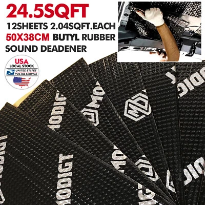 24sqft Car Sound Deadener Mat Proofing Butyl Insulation Material Kill Noise NEW - Image 1 of 4
