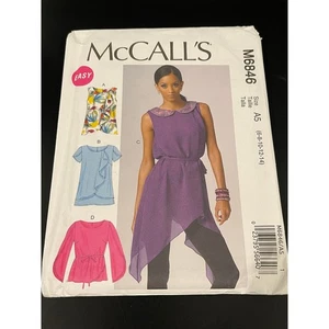 00334 - McCall's Sewing Pattern M6846 Misses Tunic Top Belt SZ A5 (6-8-10-12-14) - Picture 1 of 3