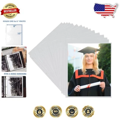 Archival Safe 50pk 8x10 páginas de fotos - Protectores de carpeta transparentes de alta resistencia 8,5x11 Foto 1 de 4