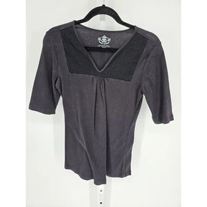 Route 66 Women's Black 1/2 Sleeve V-neck Cotton Casual Top Size M/M - Picture 1 of 4