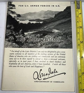 Folleto De Colección Segunda Guerra Mundial Distrito de los Lagos Fuerzas Armadas de los Estados Unidos en el Reino Unido Soldados Guía Militar - Imagen 1 de 2