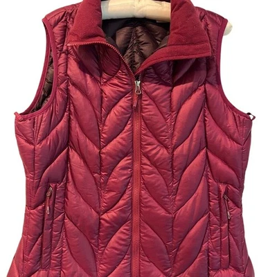 Chaleco acolchado 100 % plumón Eddie Bauer para mujer - Berry talla M Foto 1 de 4
