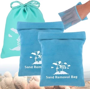 Mity Rain Sand Remover Mitt Beach Wipe Bags Summer Travel Essentials for Kids - Picture 1 of 5