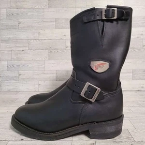 Herren Red Wing 968 Schwarz Leder Engineer Harness Biker Stiefel Größe 10 D Hergestellt in den USA - Bild 1 von 10