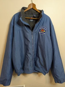 Chaps Mens XL Blue Rolling Rock Hunt Pony Club Fleece Lined Windbreaker Jacket - Picture 1 of 10