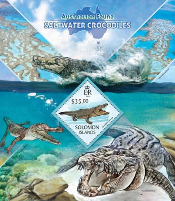 Solomon Islands - 2013 Saltwater Crocodiles - Stamp S/S 19M-193 - Image 1 of 1