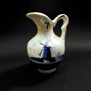 Delft Holland mini brocca ceramica dipinta a mano mulino a vento vintage anni 60 Cape Cod - Foto 1 di 7