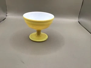Vintage Atlas Moderntone Platonite Yellow Sherbet Dish Milk Glass - Picture 1 of 4
