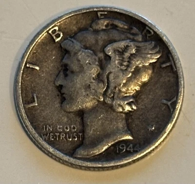 1944 Mercury Dime Silver  "In Cod We Trust" Error - Image 1 of 2