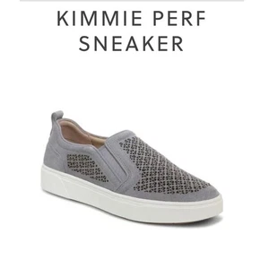 Vionic Kimmie Perf Slipper Sneaker grau Leder Komfort Fußgewölbe Unterstützung Schuhe-Größe 6 - Bild 1 von 16