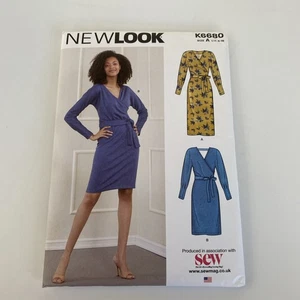 New Look K6680 Misses Faux Wrap Dress & Belt For Knits Only Womans Uncut Pattern - Picture 1 of 6