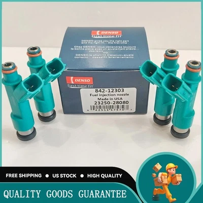 4 inyectores de combustible DENSO 23250-28080 para 04-15 Toyota Matrix Highlander RAV4 Foto 1 de 4