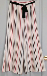 Lena Gabrielle Damen Palazzo Hose hoher Bund Gürtel gestreift Print Größe 6 - Bild 1 von 10