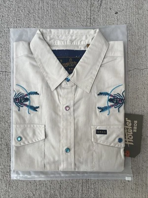 NEW RARE Howler Bros H Bar B Snapshirt LARGE Cosmic Crawfish Tan Short Sleeve - Image 1 of 4