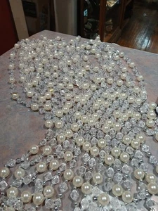 43 ft. (5 Strands) of Faux Pearl & Acrylic Faux Crystal Christmas Tree Garland - Picture 1 of 4