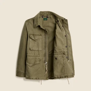 Nuevo $268 J. Chaqueta militar de campo teñida Crew Garment en satén de algodón inverso - Imagen 1 de 7