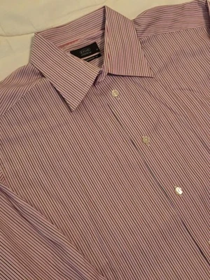 Camisa social Eton tamanho 16.5 42 masculina ajuste contemporâneo listrada vermelha ganghester 1928 - Imagem 1 de 4