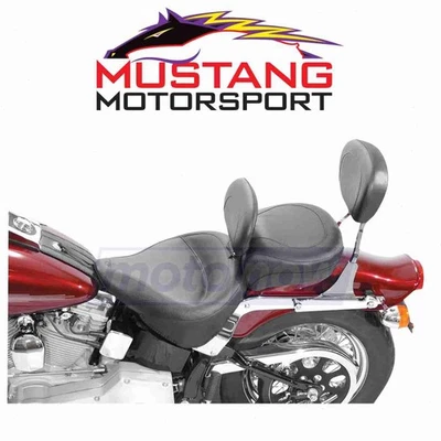 Mustang Wide Touring Vintage Solo Seat with Driver Backrest for 2001-2006 kw Foto 1 de 4