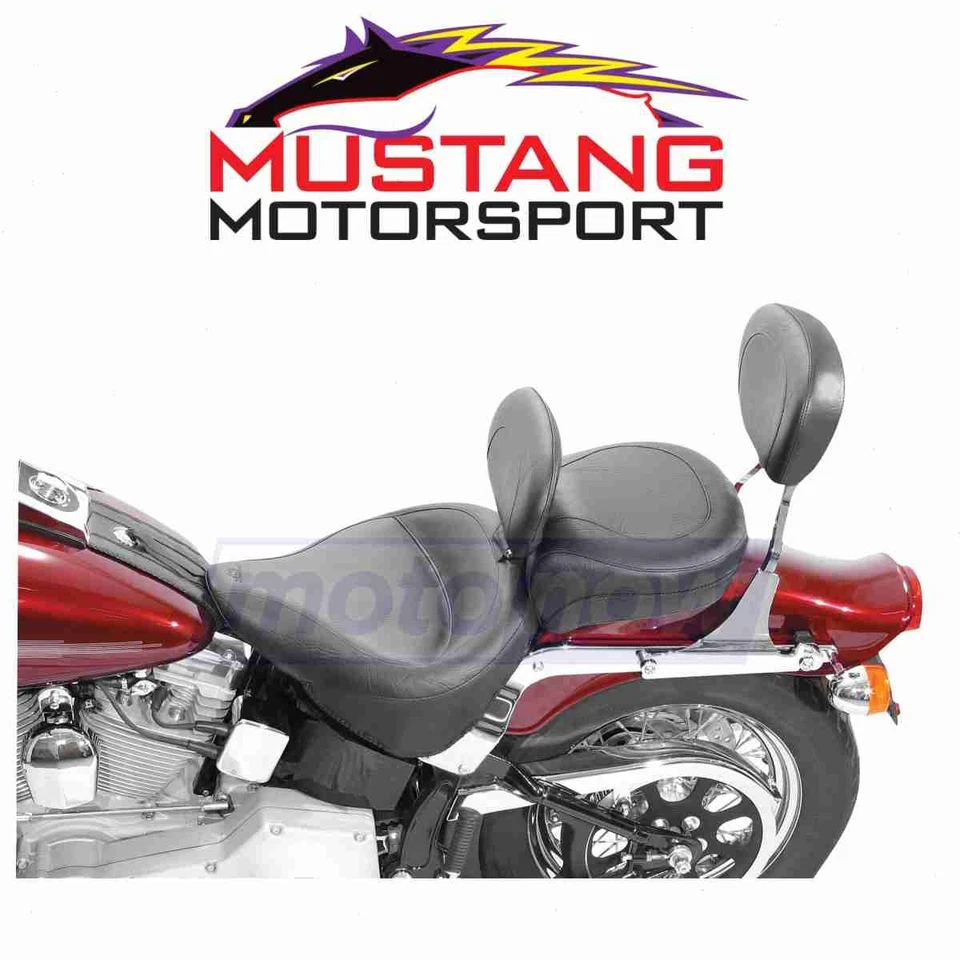 Mustang Wide Touring Vintage Solo Seat with Driver Backrest for 2001-2006 kw Foto 1 de 4