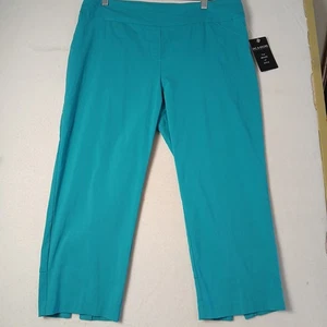 Zac & Rachel pants Size 12 NWT Cropped Bright Green Pullon - Picture 1 of 10