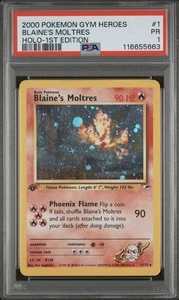 Pokemon Gym Heroes 2000 Blaine’s Moltres Holo 1st Edition PSA 1 - Picture 1 of 3