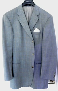 BOSS Hugo Boss Wool/Linen Blend  Blazer Sport Coat-46/50, light blue-gray multi - Picture 1 of 17