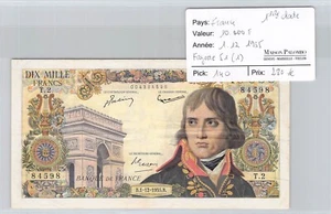 BILLET FRANCE - 10000 FRANCS - 1.3.1956 - FAYETTE 51(1) - PICK 140 - N°84598 - Imagen 1 de 2