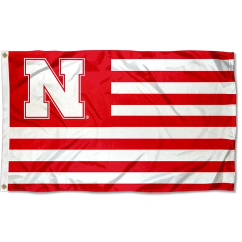 University of Nebraska Cornhuskers Stars and Stripes Nation USA Flag Cover