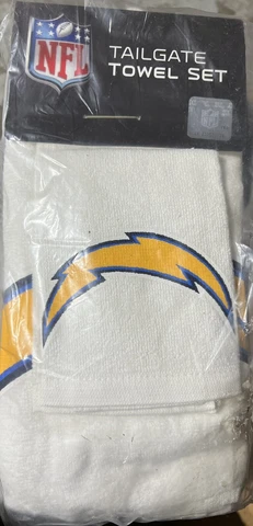 NFL Chargers Tailgate Towel Set McArthur Towels Original Packaging Cover