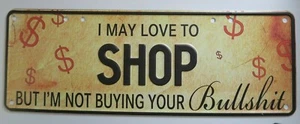 Novelty Aluminium Love To Shop Number Plate SIGN 37 x 13 cm Garage Shed - Picture 1 of 4