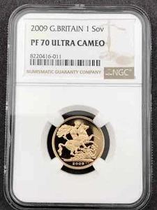 2009 G. Britain 1 Sov Full Sovereign 0.9170 Fineness Gold 7.9881g NGC PF 70 UC - Picture 1 of 5