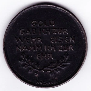 Notmedaille "Gold gab ich zur Wehr ..."; vorzüglich - Bild 1 von 2