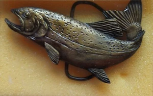 Vintage Brass Fish Belt Buckle - Picture 1 of 4