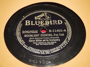 Glenn Miller 78 RPM Bluebird 11401 Moonlight Cocktail Happy In Love 1941 10" - Imagen 1 de 5