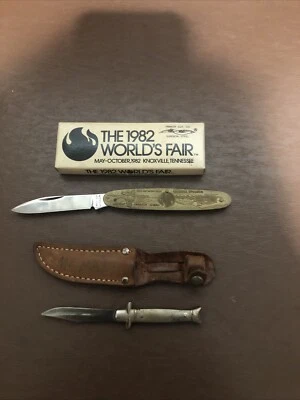 2 cuchillos vintage 1 de 82 Feria Mundial 1 Bowie miniatura con funda  Foto 1 de 4