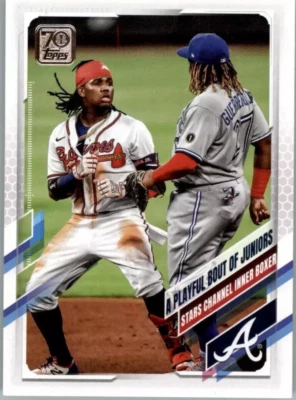 2021 Topps A Playful Bout of Juniors Ronald Acuna Jr. Vladimir Guerrero Jr. #61 - Image 1 of 2