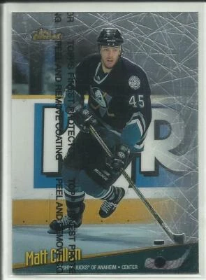1998-99 Topps Finest #53 Matt Cullen Anaheim Mighty Ducks With Front Protector - Image 1 of 2