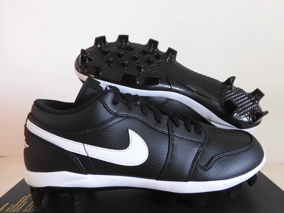 Nike Jordan 1 Retro Mcs Low Black-White "Baseball Cleats" Sz 10 CJ8524-011