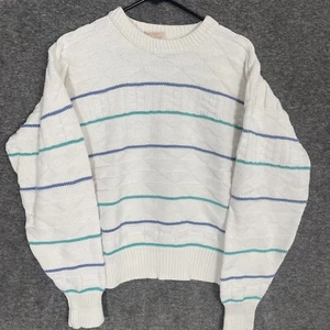 The Fox Collection 3D Knit Sweater Size M Striped Geometric - Picture 1 of 8
