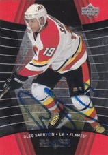Oleg Saprykin Autograph 1999-00 BD Rookie Card Flames - Ufa - CSKA Moscow