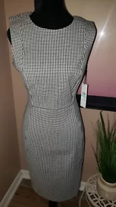¡Vestido de vaina para mujer Calvin Klein sin mangas! Nuevo con etiquetas talla 8. Negro/Blanco - Imagen 1 de 5