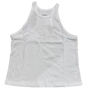 Women's High Neck Ribbed Tank Top - Wild Fable White 1X - Picture 1 of 2