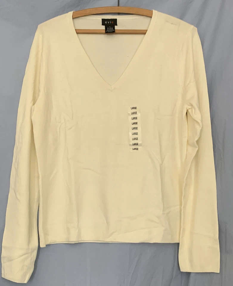 NWT Evie Pullover Sweater Jumper Golden Ivory Large Rayon/Nylon/Spandex - Image 1 of 1