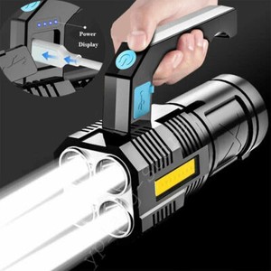 200000LM 4 Head Super Bright LED Searchlight Rechargeable Spotlight Flashlight