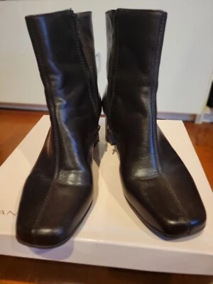 Bandolino Prettylad Marrón Cuero Cremallera Lateral Moda Botines Talla 8.5 M Foto 1 de 4