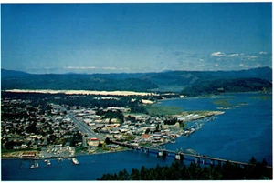 Aerial View of the Siuslaw River Bridge, Florence OR Oregon J&H Postcard - Picture 1 of 2