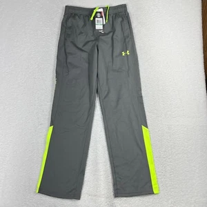 NWT Under Armour Boys Heat Gear Training Track Sweat Pants Sz Youth Large Neon - Picture 1 of 9